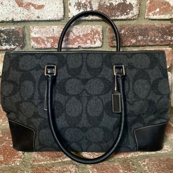 Coach Wool Leather Bag - Picture 1 of 9
